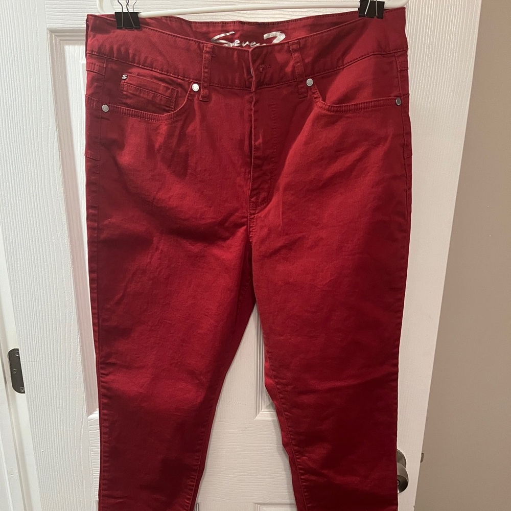 Seven 7 jeans, fire brick, size 14, Booty shaper, high rise skinny